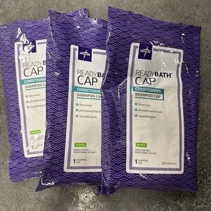 No RINSE Medline ReadyBath Scented Rinse-Free Shampoo Cap W/Conditioner Lot of 3